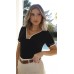 034432 - Blusa Ramany Lisa com Recorte :: Preto